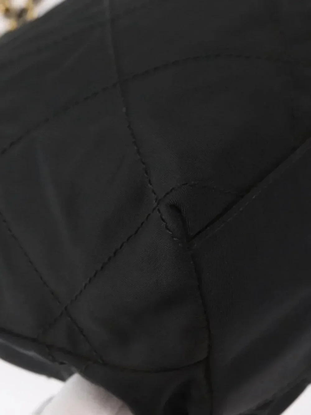 PRADA Chain Hand Bag Nylon Black Gold Auth bs31172 - Picture 4 of 16